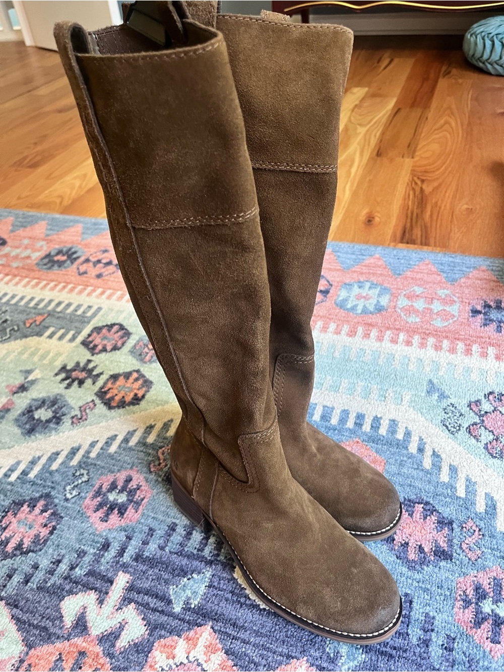Lucky Brand Over-the-Knee Suede Boots in Dark Brown